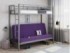 двухъярусная кровать с диваном Мадлен серая - фиолетовая