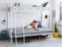 двухъярусная кровать с диваном Мадлен-2 белая в разложенном виде