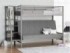 двухъярусная кровать с диваном Мадлен-3 серый / серая / тёмный ясень шимо