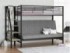 двухъярусная кровать с диваном Мадлен-3 чёрный / серая / светлый ясень шимо